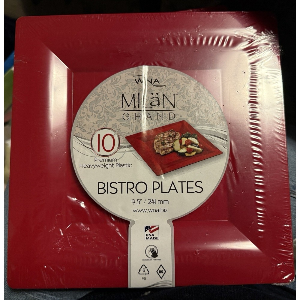 WNA Milan Grand 10 Bistro (9.5") & 10 Cafe (6.5") Plates Red Square READ DESC